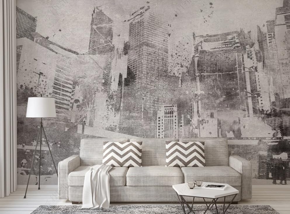 Papier peint intissé ville nostalgique fresque artistique haut de gamme 450cm