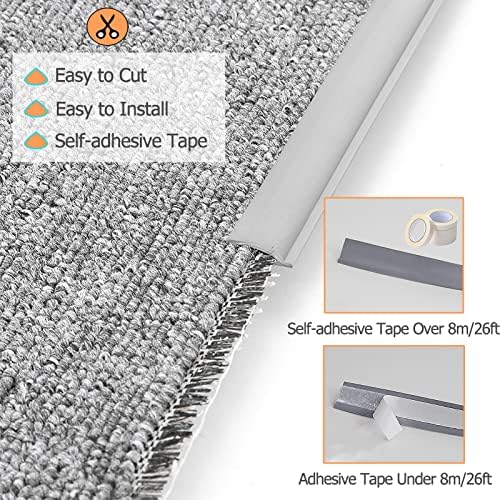 1.3 inch Wide Carpet Ed Banding Strip, Flexible PVC Tile Carpet Edging Trim Strips, Doormat Floor Mat Wrapping Ed, Waterproof Cuttable