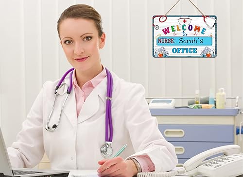 Miniatura 2 de WhatSign Letrero de bienvenida personalizado para enfermeras, oficina, decoración de puerta, escuela, salud, oficina, clínica, hospital, semana de
