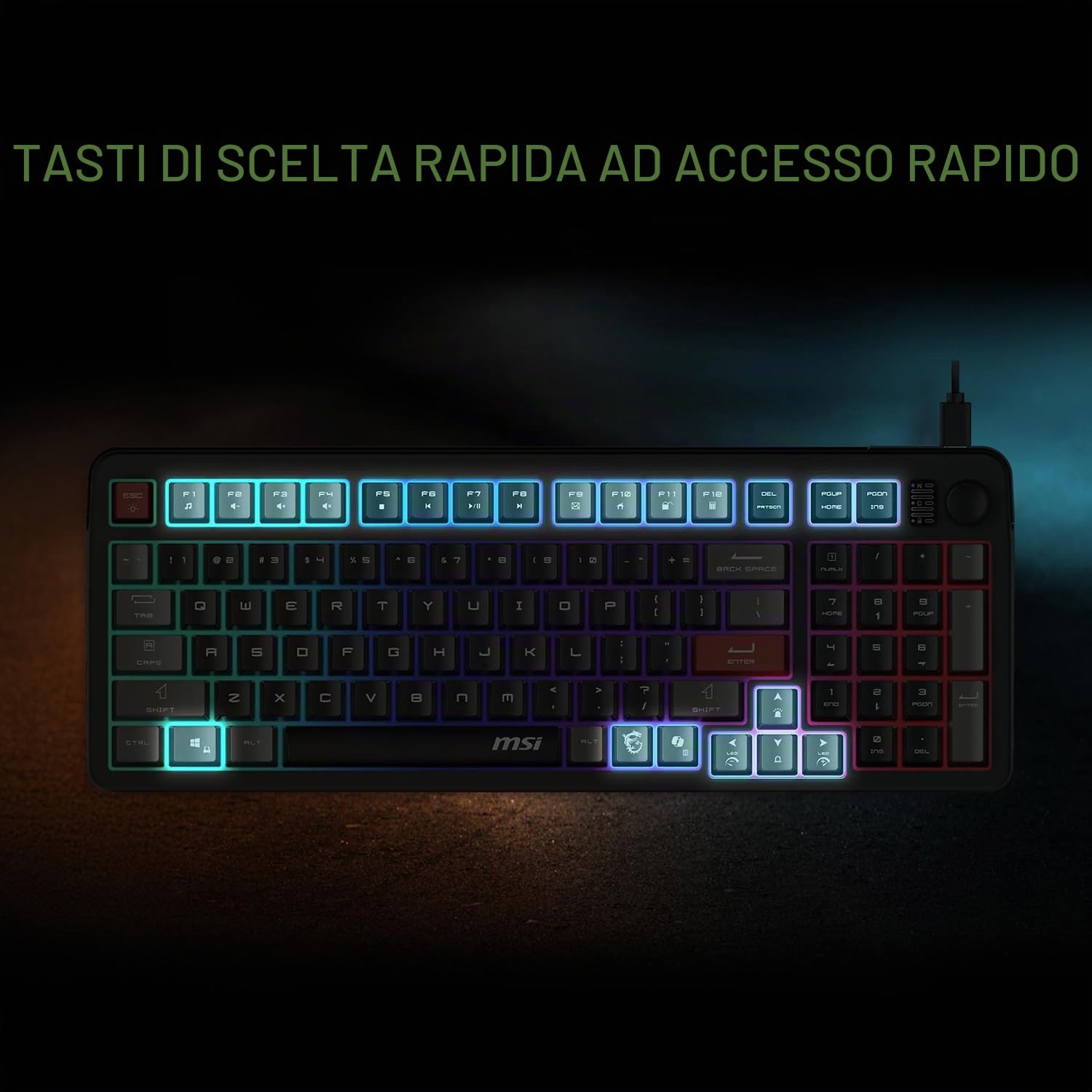 MSI Forge GK110 Combo US - Set tastiera e mouse RGB da gioco, 26 tasti anti-ghosting, sensore ottico 12800 DPI