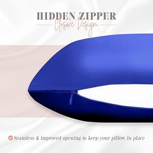 Miniatura 4 de Elegant Comfort - Juego de 2 fundas de almohada de satén sedosas y lujosas para una piel y cabello más saludables, ocultas