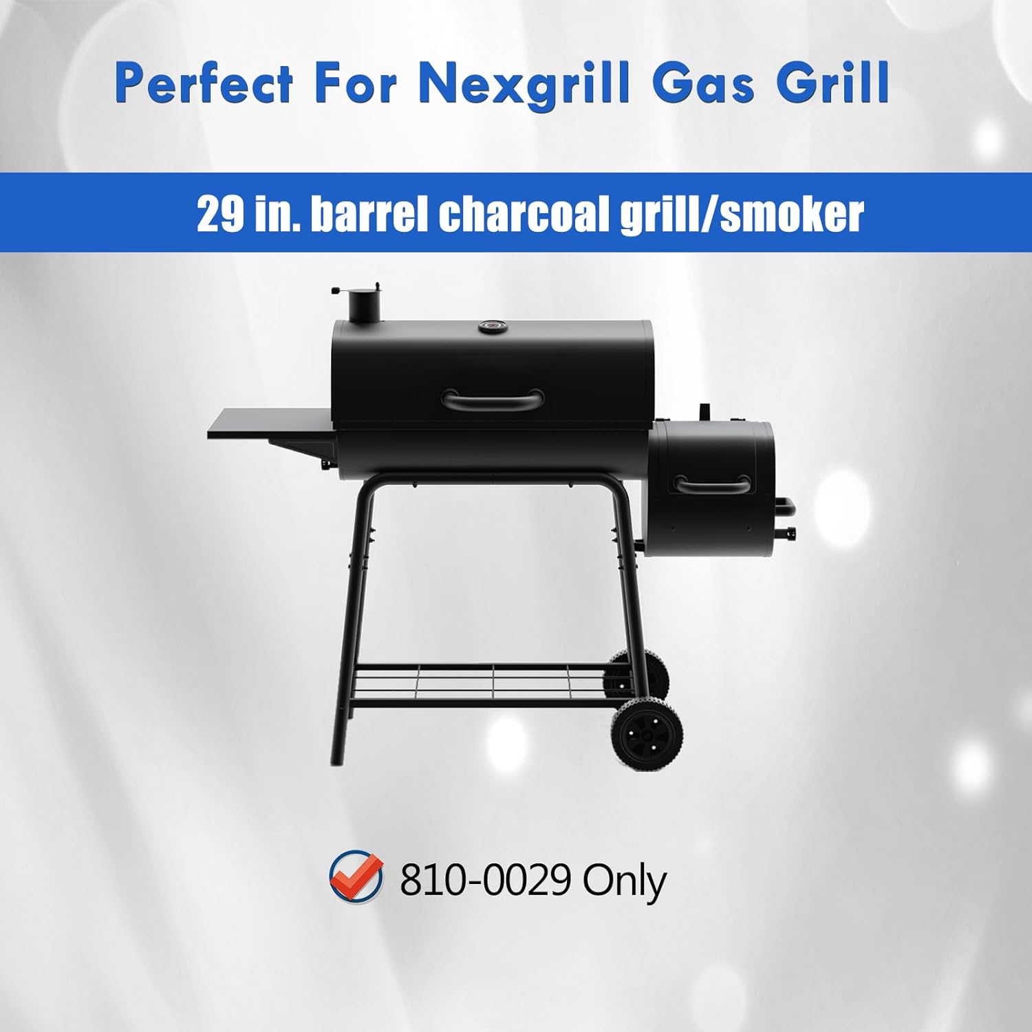 810-0029 Charcoal Ash Pan Replacement Parts for Nexgrill Charcoal Tray Adjustable Ash Catcher 810-0029 29in Barrel Grill Smoker Parts with Fire Grate Hangers Grill Accessories