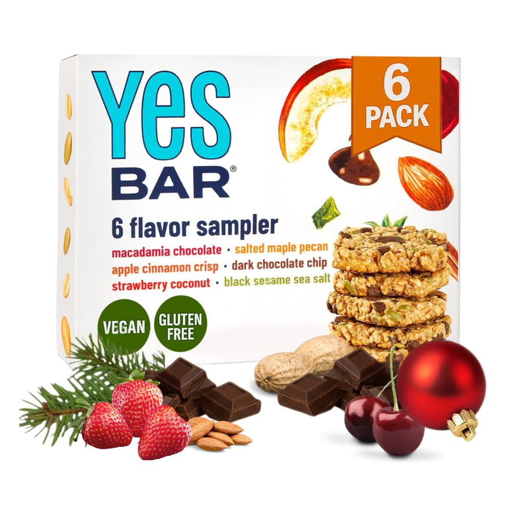 Sponsored Ad - The YES Bar – Six Flavor Variety Pack – Plant Based Protein, Decadent Snack Bar – Vegan, Paleo, Gluten Free, Dairy Free, Low Sugar, Healthy Snack, Breakfast, Low Carb, Keto Friendly (Pack of 6)
