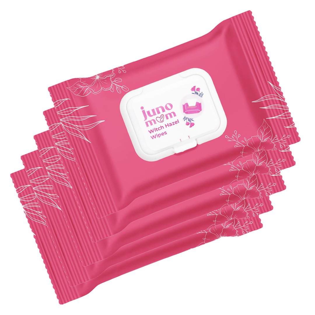 Witch-Hazel Wipes | 100 Pulls (Pack of 5) | Instant Cooling Wet Wipes | Infused with Aloe Vera & Witch Hazel Extracts | Refreshing & Skin-friendly | Paraben & Alcohol-Free