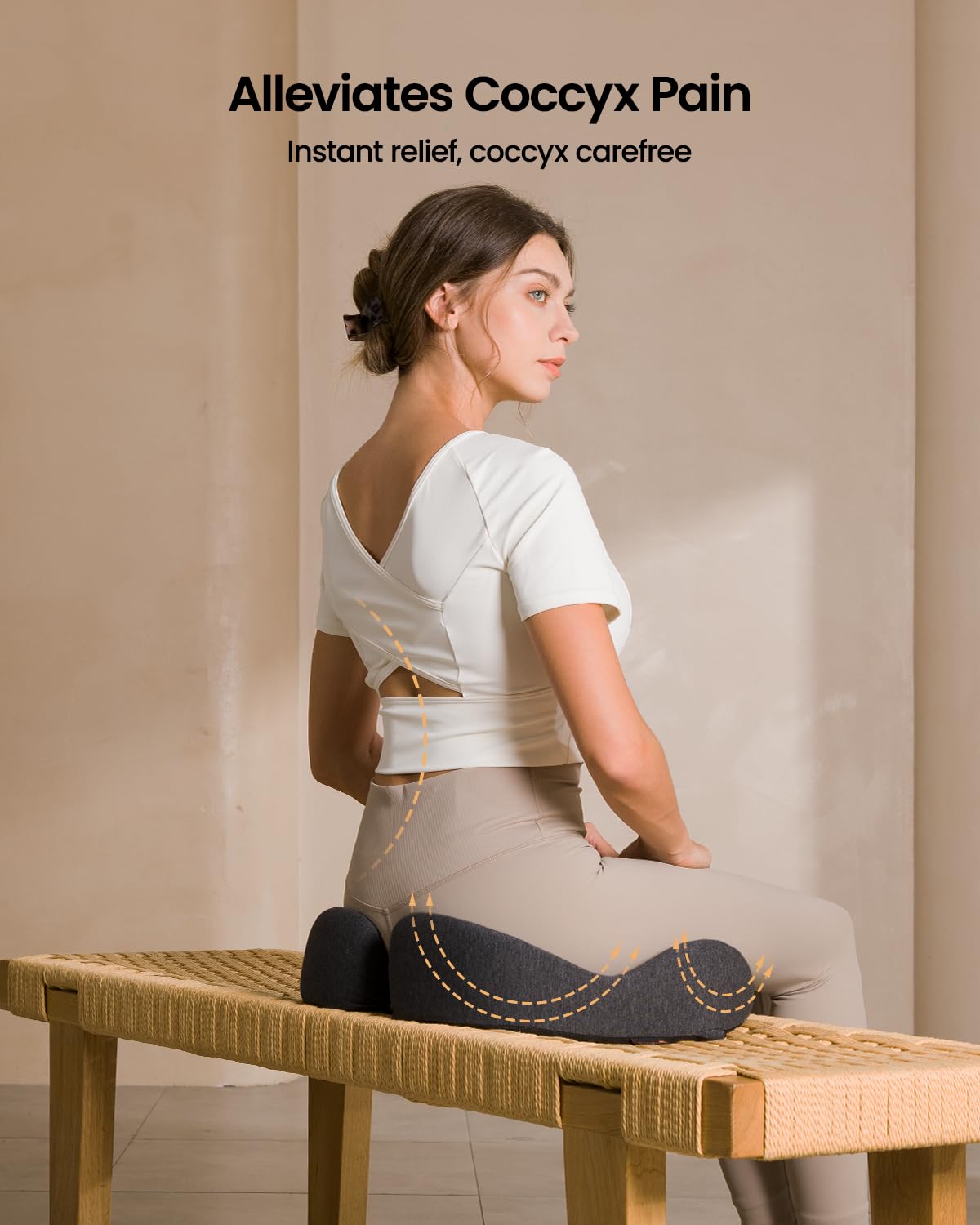 ProtoArc Office Desk Chair Cushion, Ergonomic Coccyx Cushions, Memory Foam Seat Cushion for Car Home - Image 2