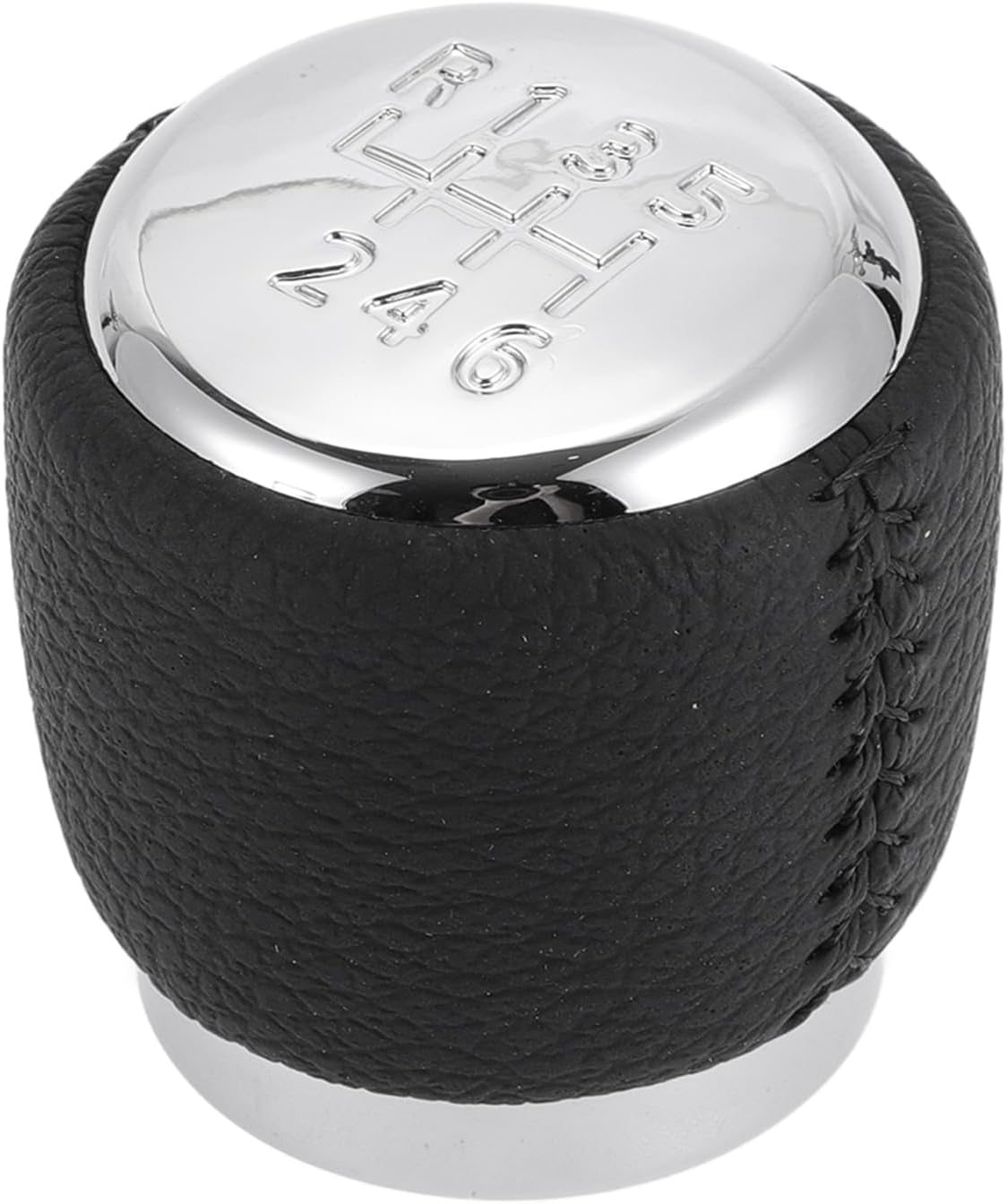6 Speed Manual Gear Shifter Knob for Toyota Auris | Automotive Gearbox Stick Shifter Lever Knob Black Chrome Silver Tone Plastic Faux Leather 1 Pcs