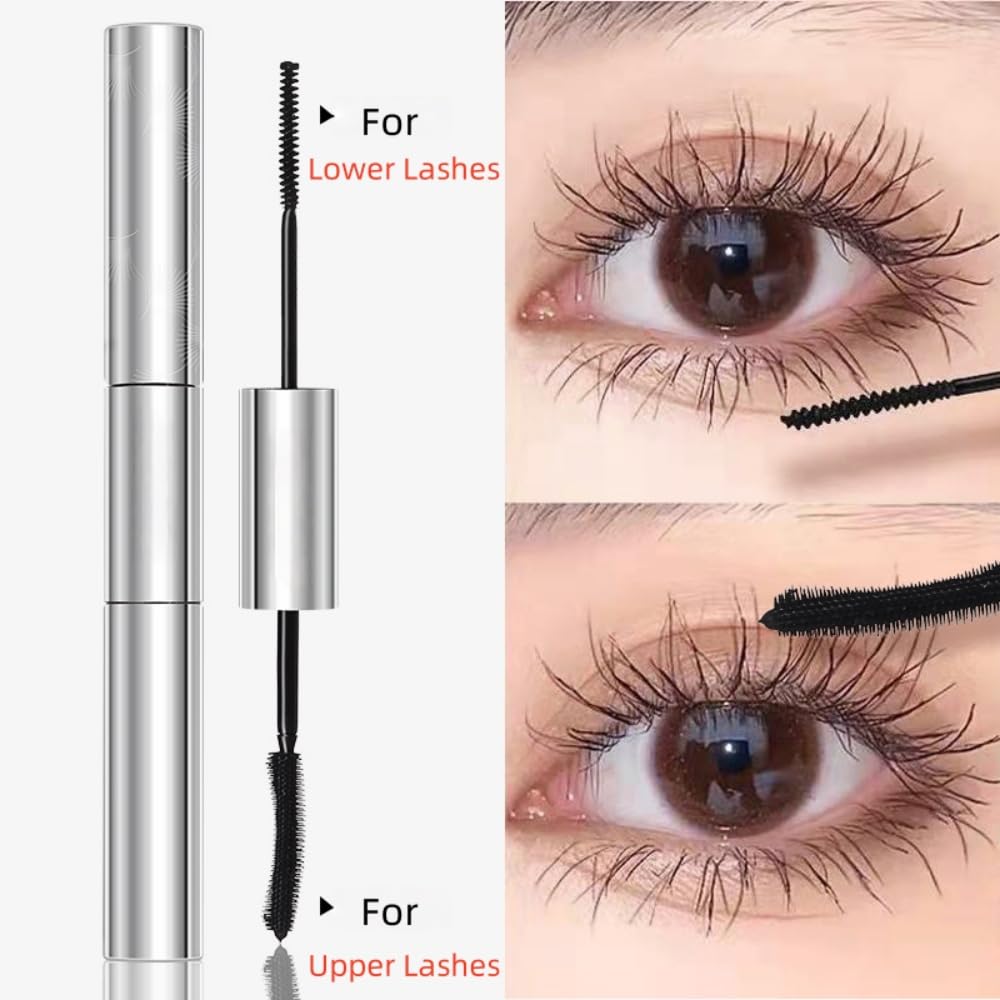 2 In 1 Waterproof Mascara with Small and Precision Brush for Short/Fine Eyelashes, Dual-Ended Tubing Black Mascara - Image 3