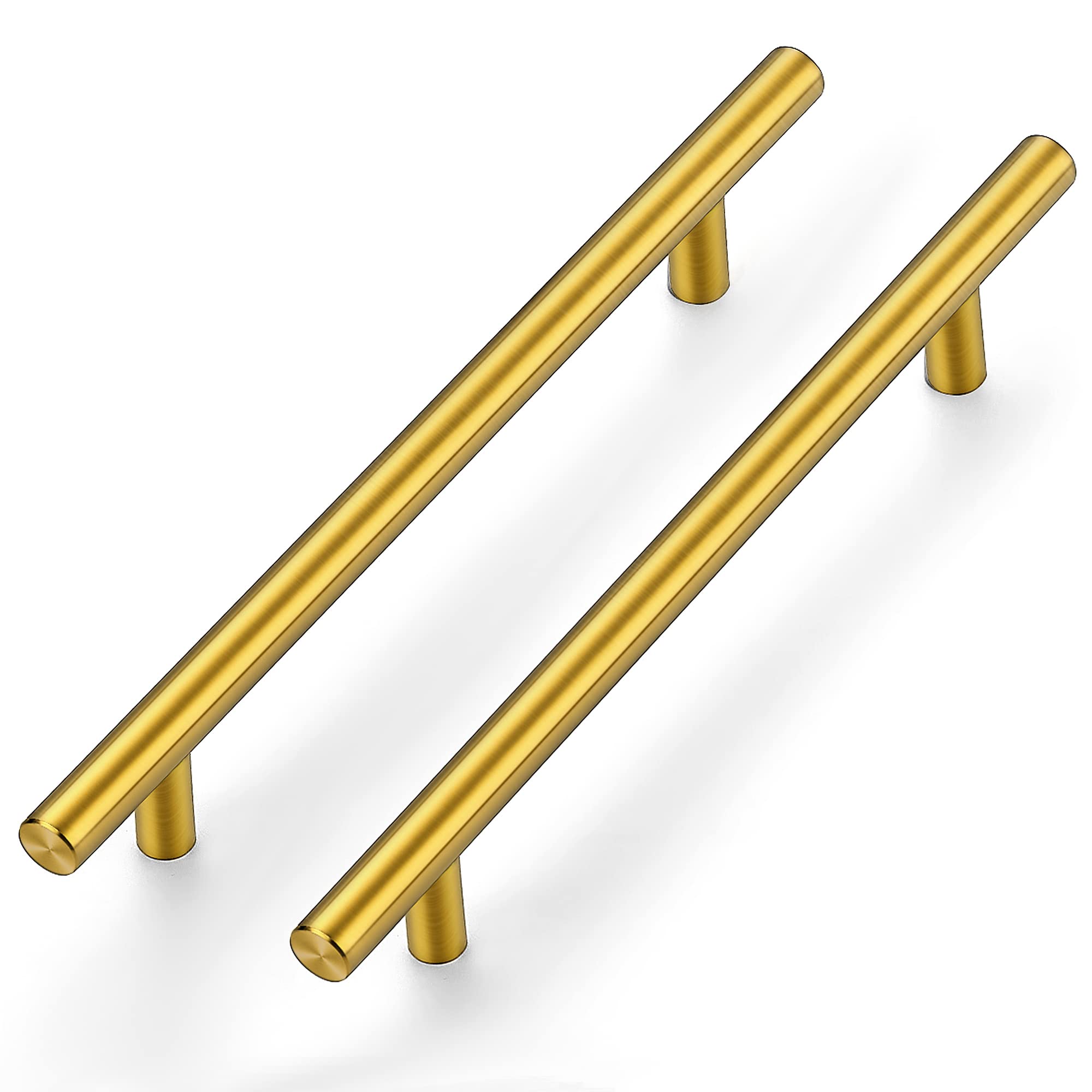Ravinte 12 Pack 8-13/16 Inch Cabinet Handles Brushed Brass Kitchen Cabinet Hardware Dresser Pulls Stainless Steel Cabinet Pulls 8-13/16" Length,6-1/4"