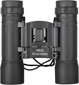 Binóculos 10x25 Profissional De Longo Alcance Potente Diurno e Zoom Até 1000 Metros - Ideal Para Observação de Passaros e Aves - Com Bolsa De Transporte e Flanela de Limpeza