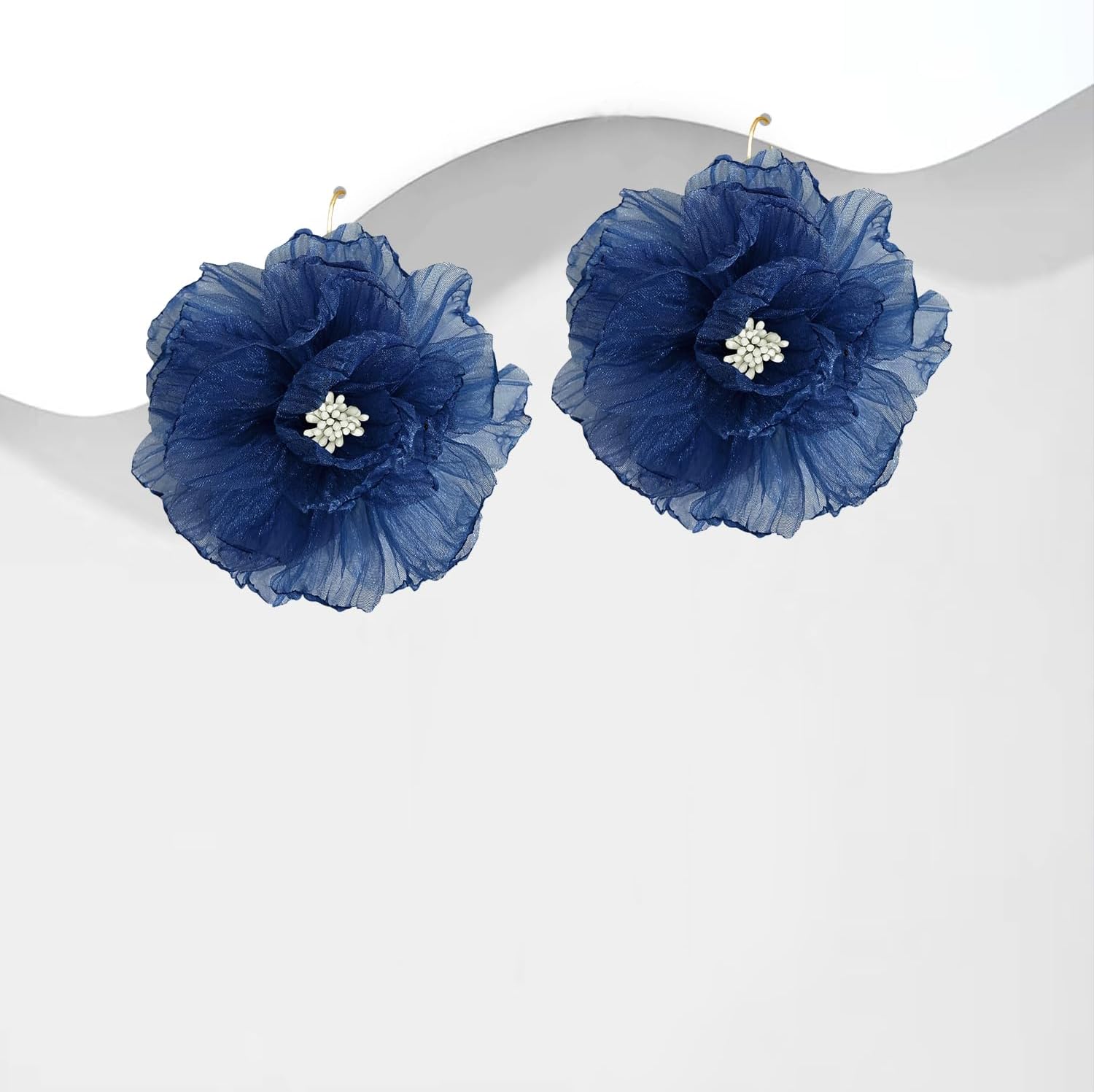 Bohemian Natural Fabric Flower Lightweight Dangle Drop Earrings Aesthetic Floral Simulation Summer Hook Earrings For Women - Image 5