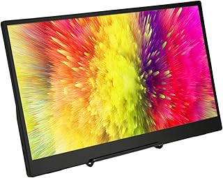 ASHATA Monitor portátil de 15,6 polegadas, monitor de laptop 1080p FHD HDR IPS com interface HDMI tipo C, monitor de tela externo para PS4, laptop, PC, computador, telefone, console de jogos