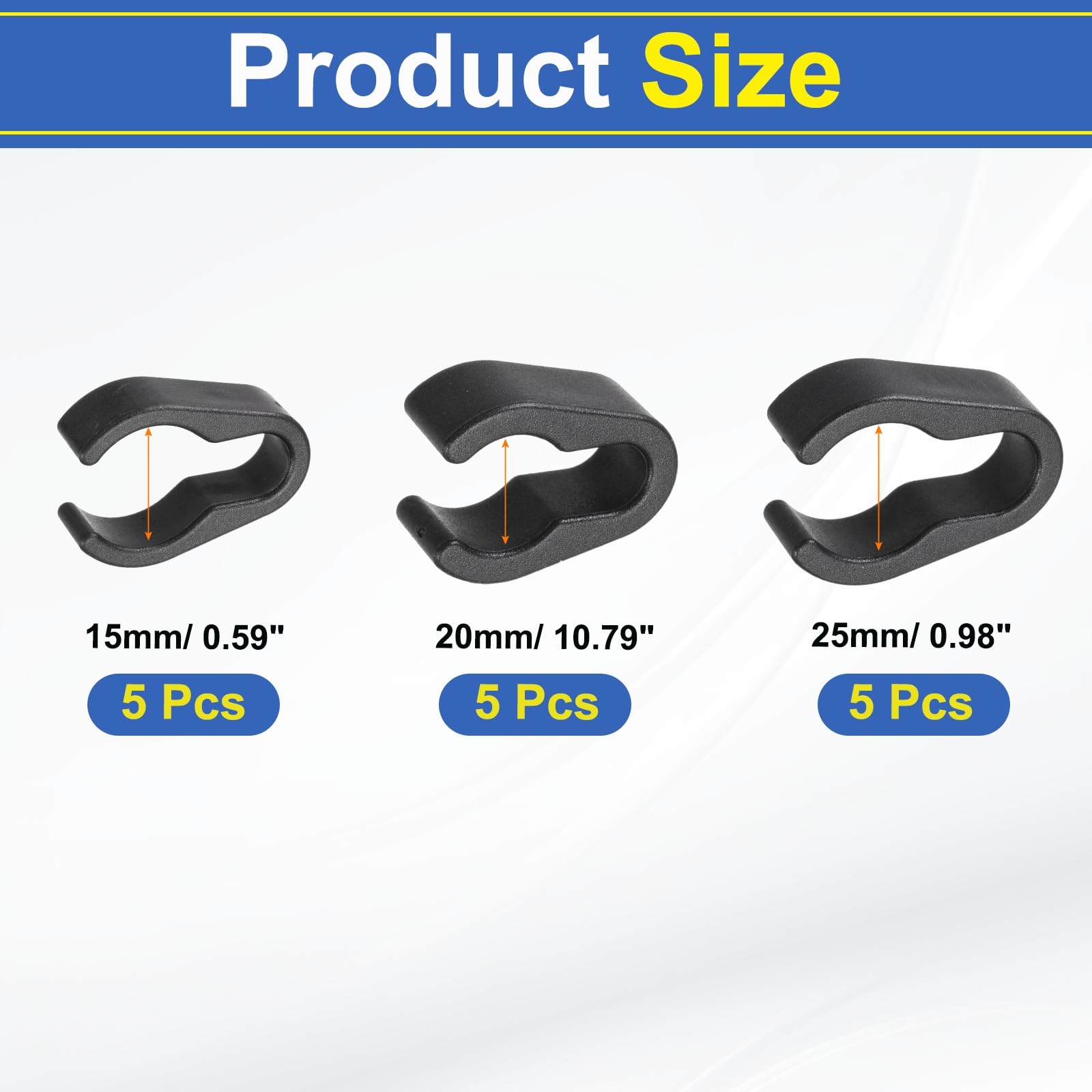 MECCANIXITY Mic Cable Clips Microphone Tie Clip Mini Microphone Clamp Universal Mic Cable Clips 15mm 20mm 25mm 5 Set