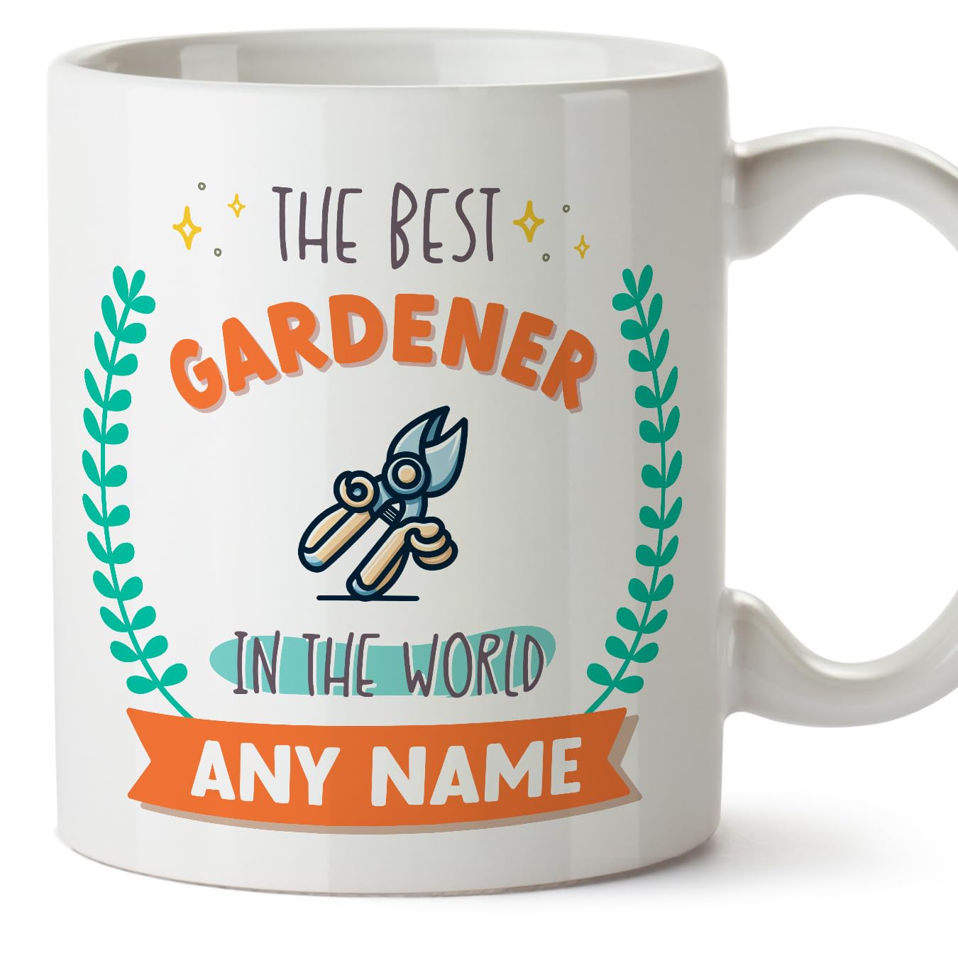 MUGFFINS Gardener Mug - in English - World's Best - with Doodle - Funny Gift for Colleagues - Ceramic 11oz Mug