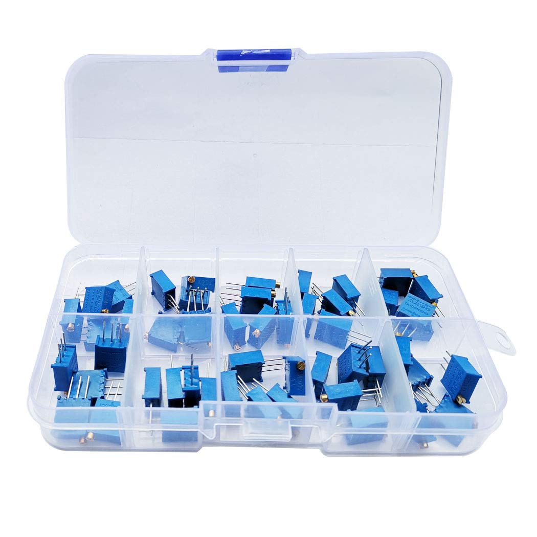 Amazon.co.jp: Wolfride 50個セット 可変抵抗器 3296W 500R 1K 2K 5K