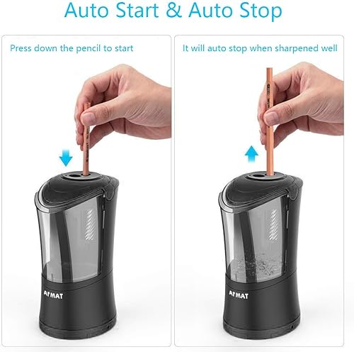 Miniatura 5 de AFMAT Sacapuntas de punta larga, sacapuntas de arte recargable para lápices grandes de 0.236 a 0.315 pulgadas, borrador eléctrico recargable para