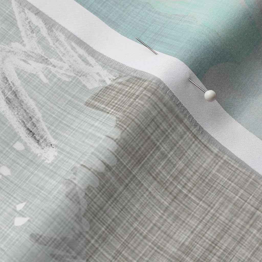 Spoonflower Fabric - Call Mountains Olive Micro Mountain Woodland Printed on Organic Cotton Sateen Fabric by The Yard - Sewing Quilting Apparel Home Decor