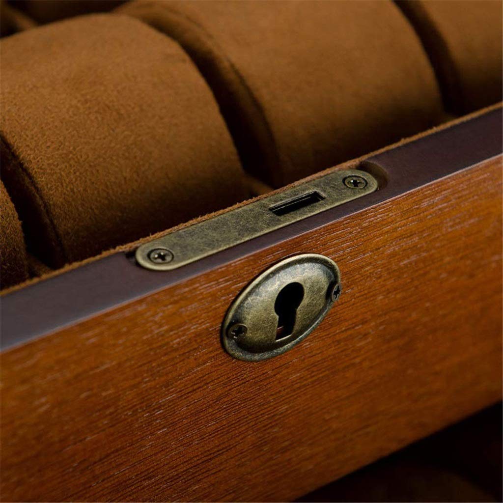 XBTGS Caja de reloj de madera con 20 ranuras para hombre, organizador de relojes para hombres y mujeres, estuche de almacenamiento de joyas,
