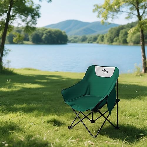 Miniatura 5 de Silla de campamento súper grande todo terreno, ajuste de altura de 8 niveles, silla de pesca al aire libre, silla de ocio, plegable con un solo clic