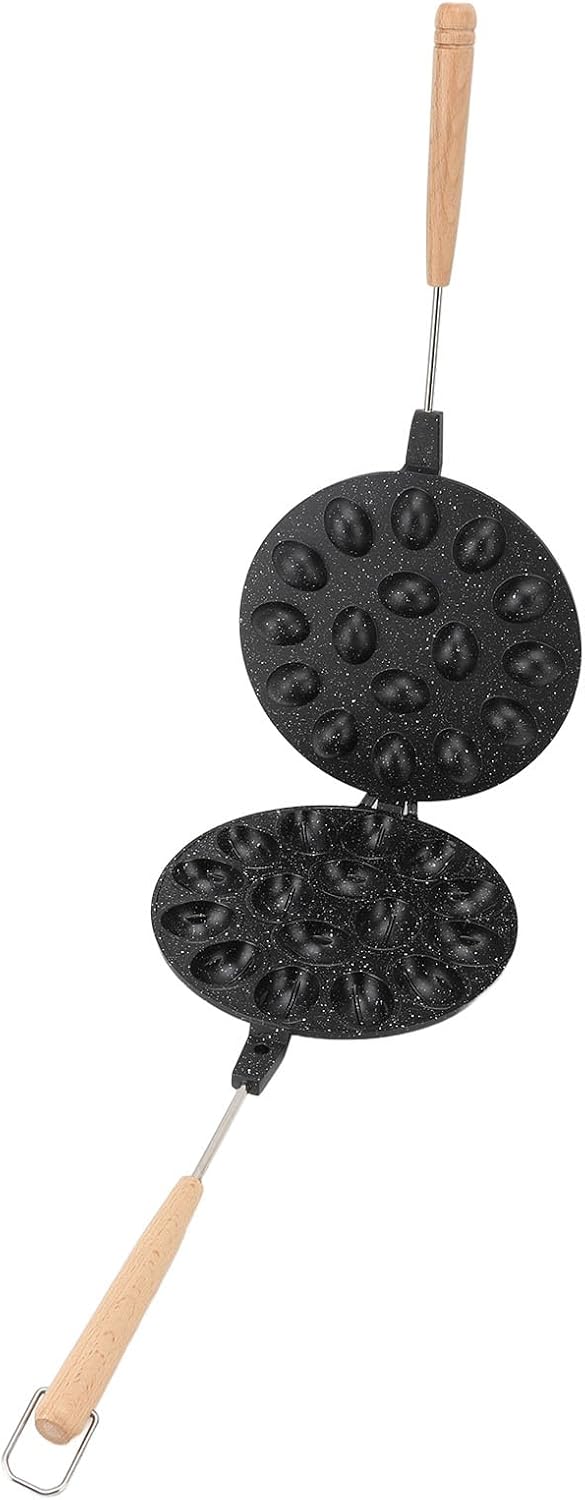Walnut Cookie Moulding Maker, 16 Cavities Non Stick Oval Shape Aluminum Alloy Bakery Moulding for Egg Cakes with Composite Wood, Walnut Cookie Maker Oreshek, Cake Form Nuts