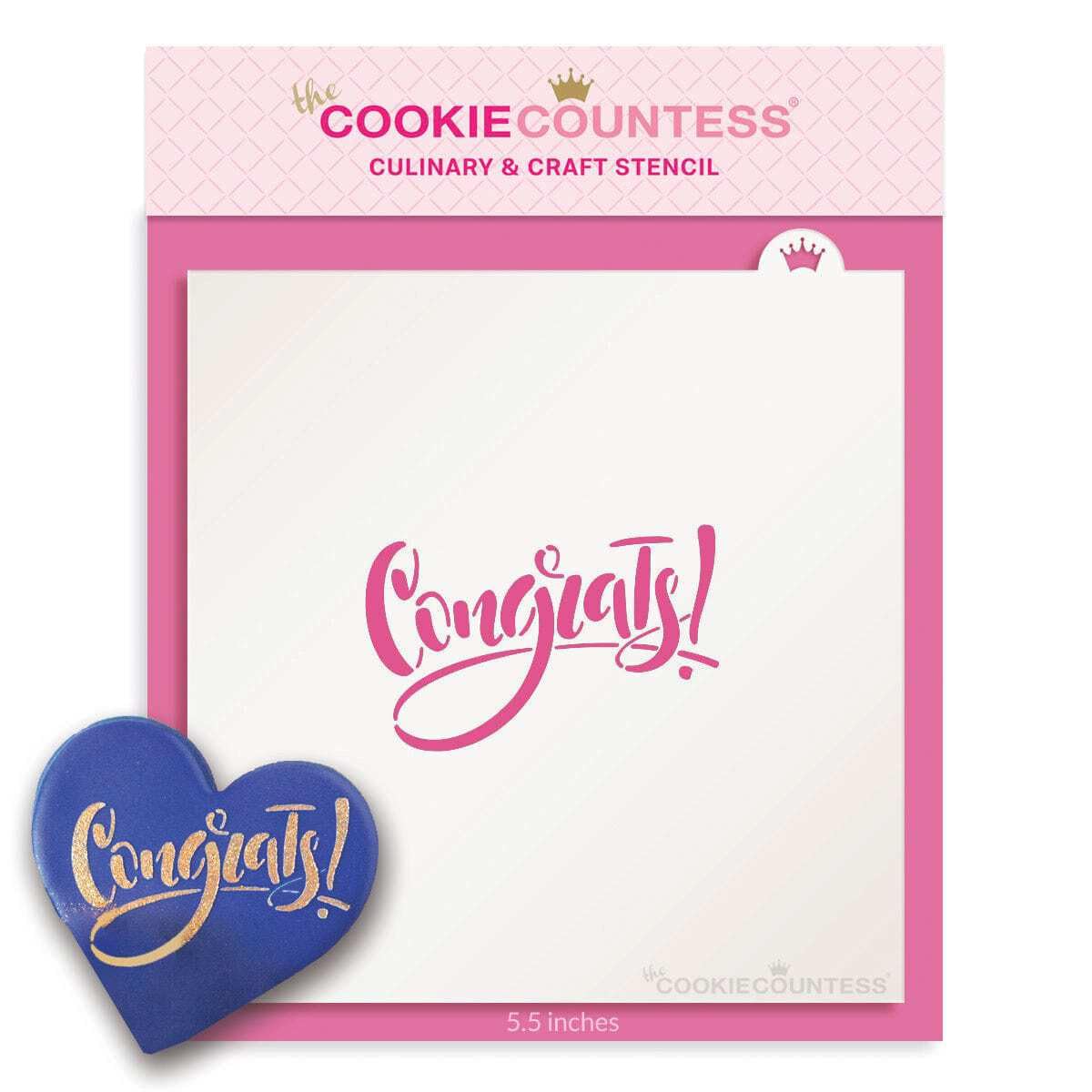 The Cookie Countess Congrats 2 Stencil