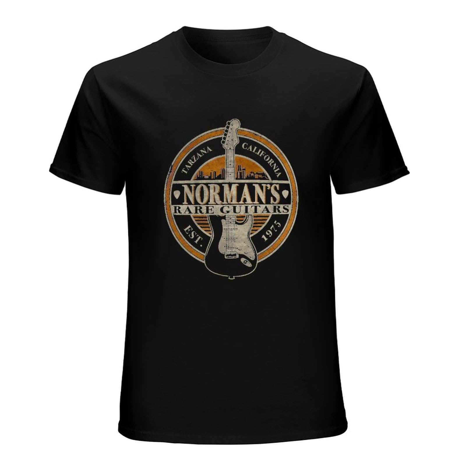 Bear Coming Men's Black Vintage Norman S Rare Guitars Dmn Gift For Christmas Halloween S For Vintage T Shirt Short Sleeve Funny Top 3XL