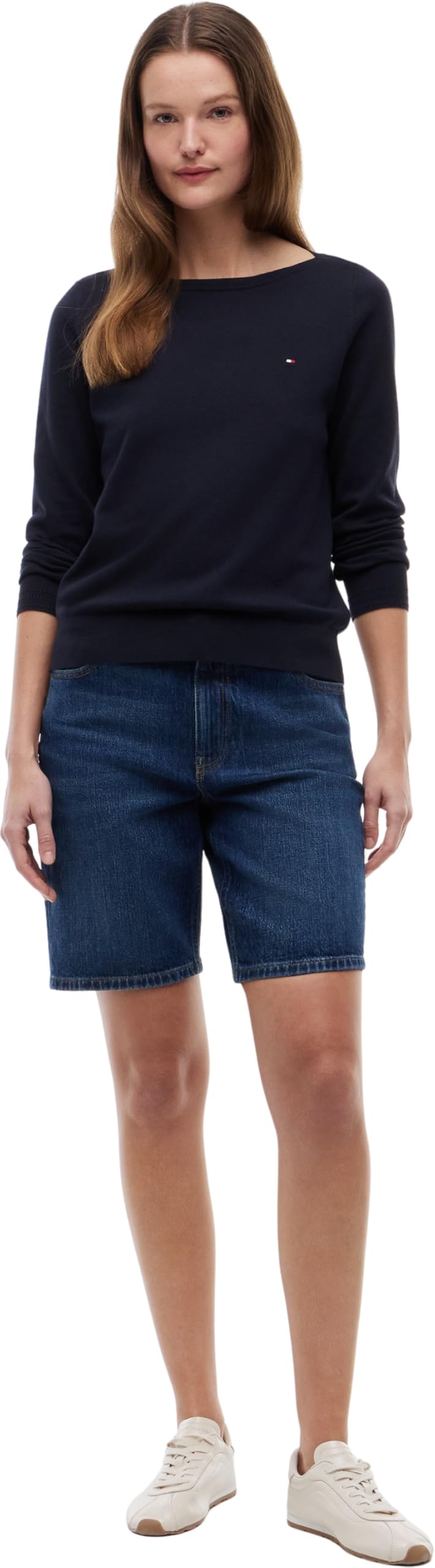 Tommy Hilfiger Damen Pullover Co Jersey Stitch Sweater U-Boot-Ausschnitt