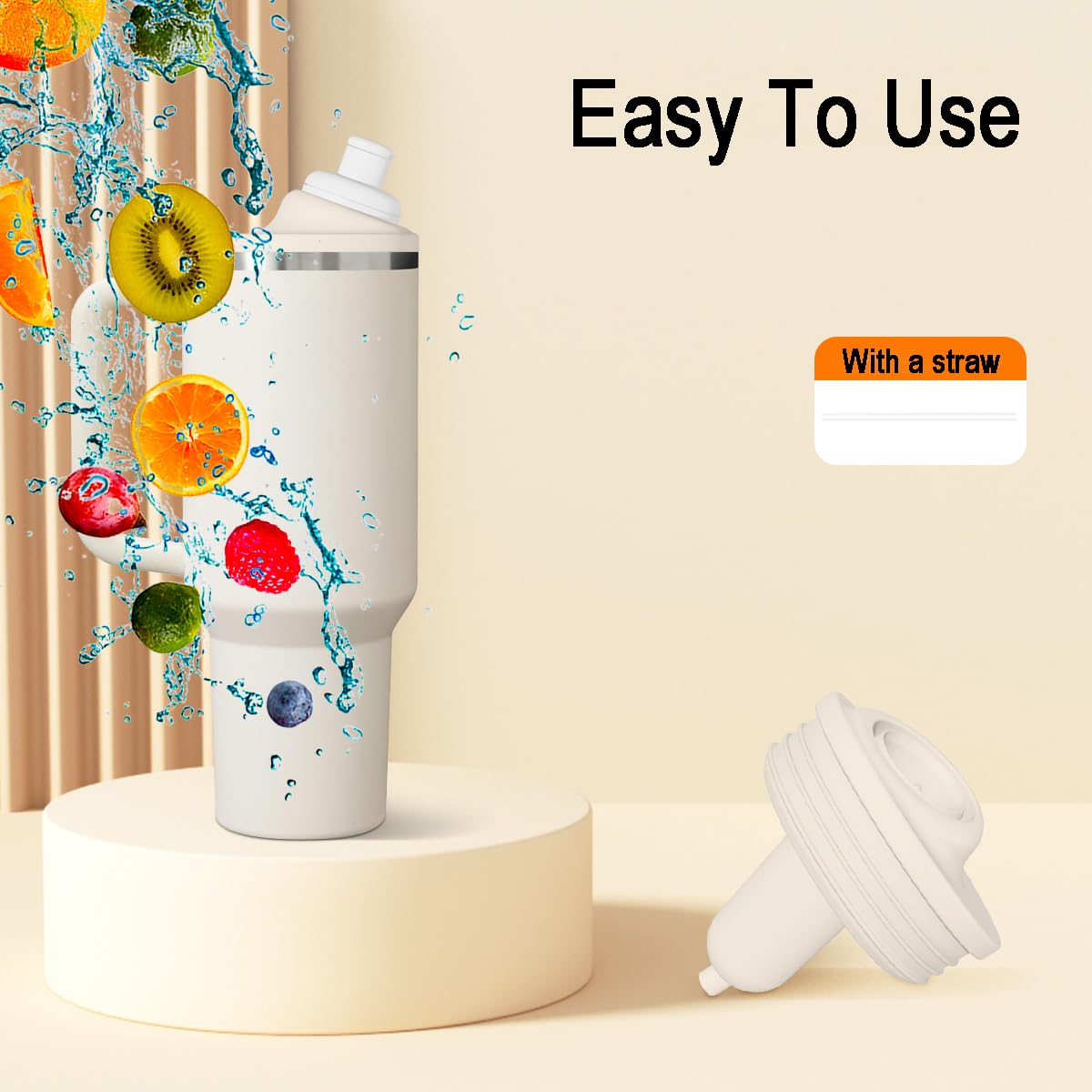 Tumbler Adapter for Stanley to Cirkul Use Your Flavor Cartridges Compatible with Stanley to Cirkul 40oz,64oz Stanley Quencher H2.0 FlowState Tumblers Stanley lid