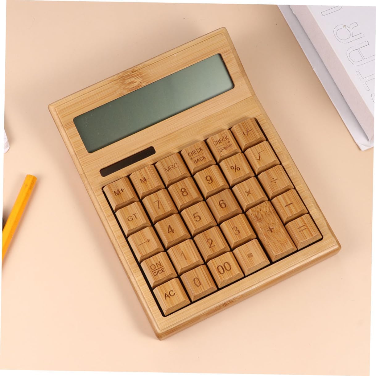 Portable Solar Calculator 29-Key Basic Electronic Calculator with Tilted Display for Office and School Use