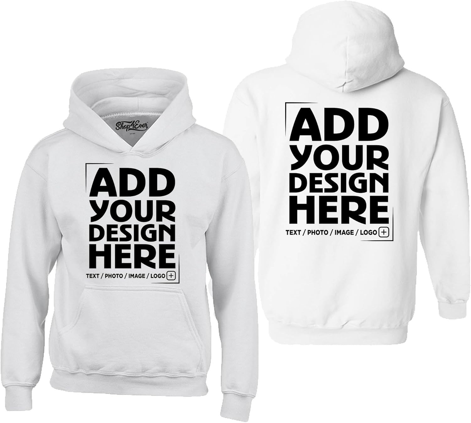 shop4ever Personalized Custom Design Your Own Front Back Hoodie Sweatshirt Customizable Sweatshirts