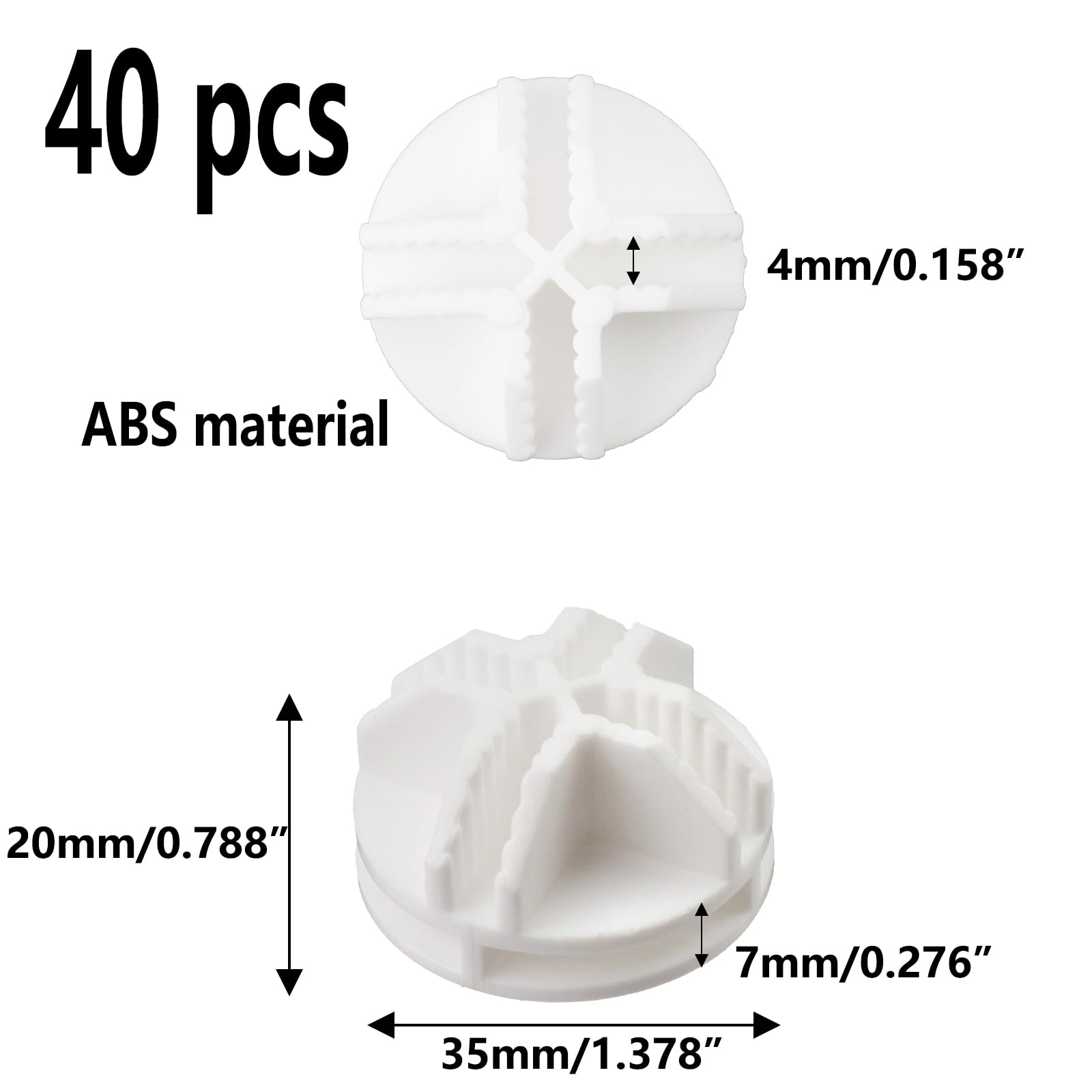 Semetall 40Pcs Wire Cube Connectors 4MM - ABS Plastic Grid Cube Organizer Connector for Modular Closet Storage Organizer and Wire Shelving-White