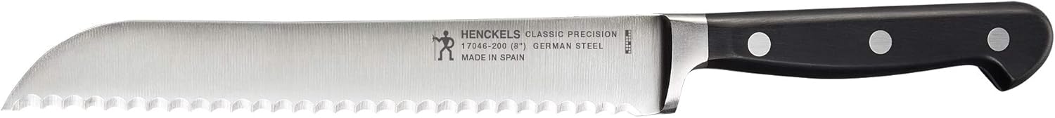 HENCKELS Classic Precision Razor-Sharp 8-inch Bread Knife, Cake Knife, German Engineered Informed by 100+ Years of Mastery, Stainless Steel