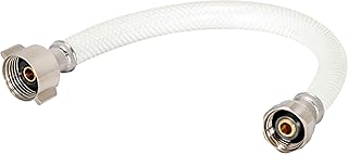 Eastman 9 Inch Flexible Toilet Connector, 7/8 Inch Ballcock x 1/2 Inch FIP, Reinforced PVC Supply Line, White, 48169