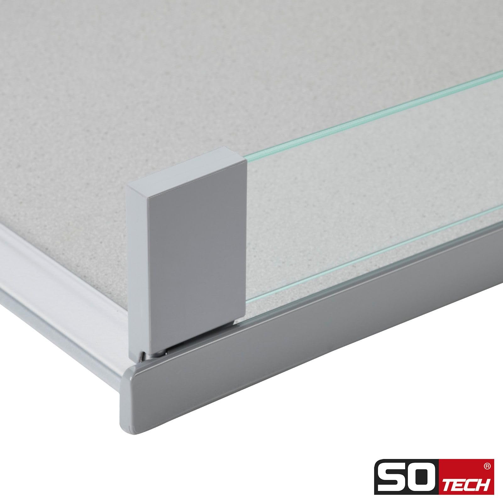SOTECH Arena Einhängetablar 400 mm (352 x 464 x 108 mm) Silbergrau mit Glasreling für Apothekerauszug DISPENSA, DISPENSA junior & DISPENSA Swing, Kesseböhmer