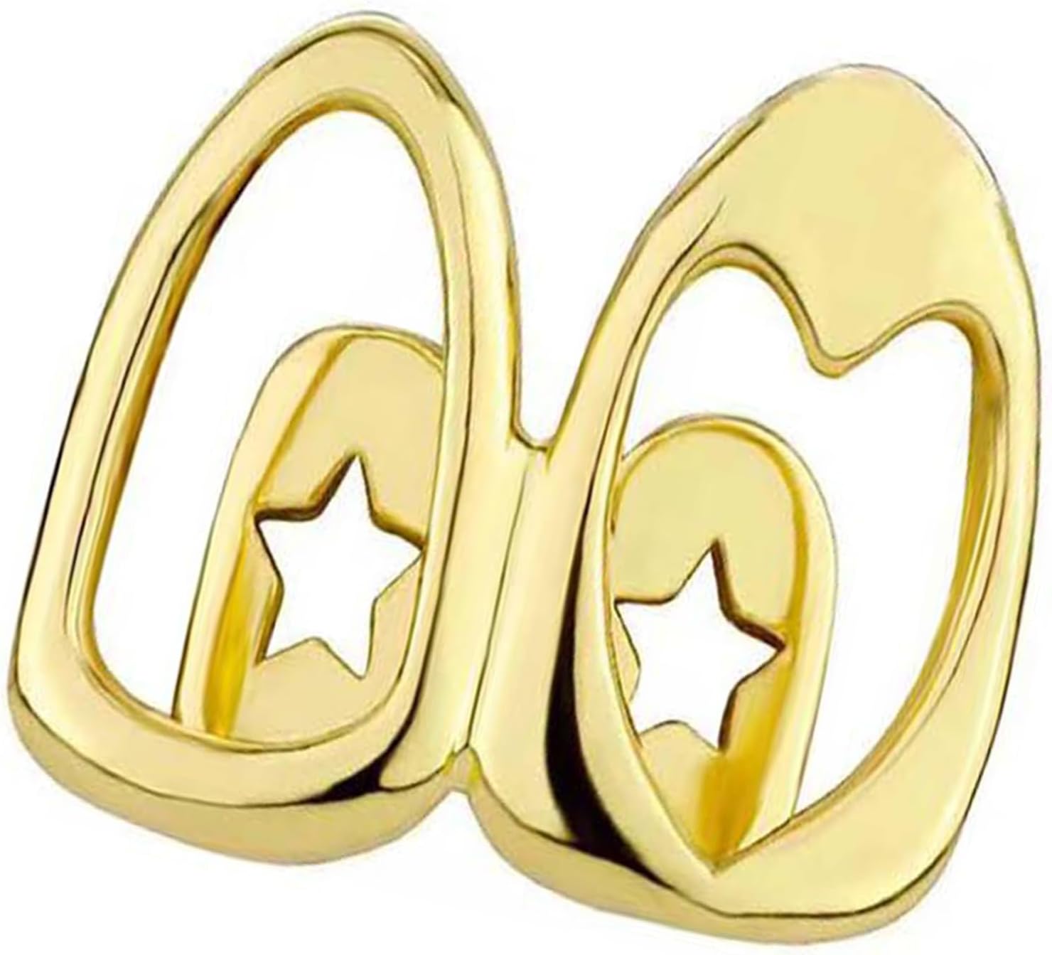 Copper Plated Heart Cutout Teeth Covers Accessory Decoration for Street Styles Lovers Wear Copper Plated Teeth Jewelry