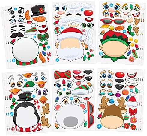 JOYIN 24 Pcs Christmas Make-a-face Stickers, Make Your Own Charac...