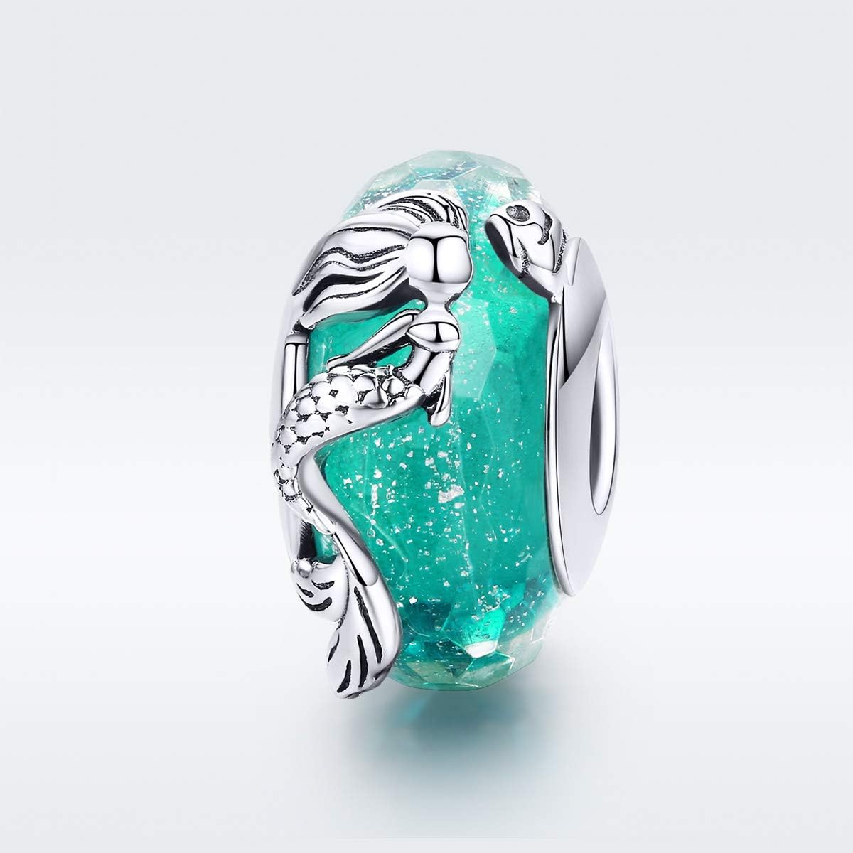 Murano Glass Beads Authentic 925 Sterling Silver Charms Core Faceted Christmas Snowflake Flower Star Glass Charms Bracelet For Women - Image 2