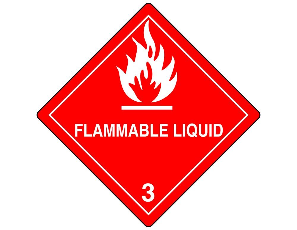ComplianceSigns.com Flammable Liquid 3 DOT Safety Sign, 10.75 in. Magnetic for Transportation Hazmat