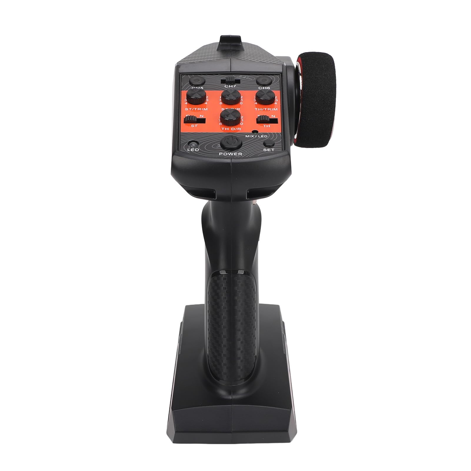 Mando a Distancia con Transmisor de Radio de 2,4G y 7 Canales con Receptor, Mando a Distancia de 7 Canales para Coche y Barco a Control Remoto, Color Negro