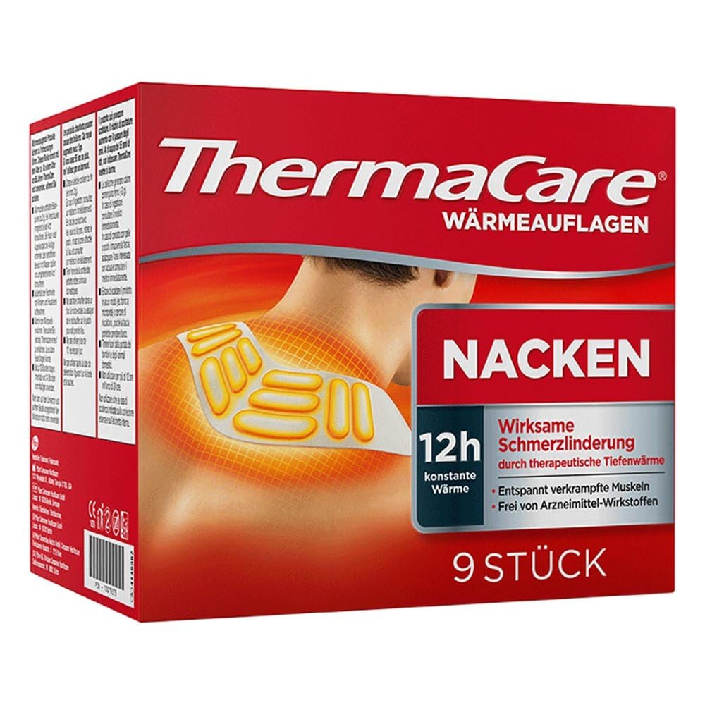 ThermaCare Nacken, 9 Stück, Wärmepflaster für Nacken, Schulter und Handgelenk, wirksam Nackenschmerzen lindern, Originalware von Angelini Pharma Deutschland