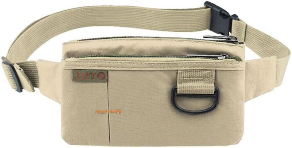 Outdoor Sports Running & Fitness & Travel Waterproof Utralthin Polyester Waist Pack/Bag Runner Belt Chest Pack(D Buckle Khaki)