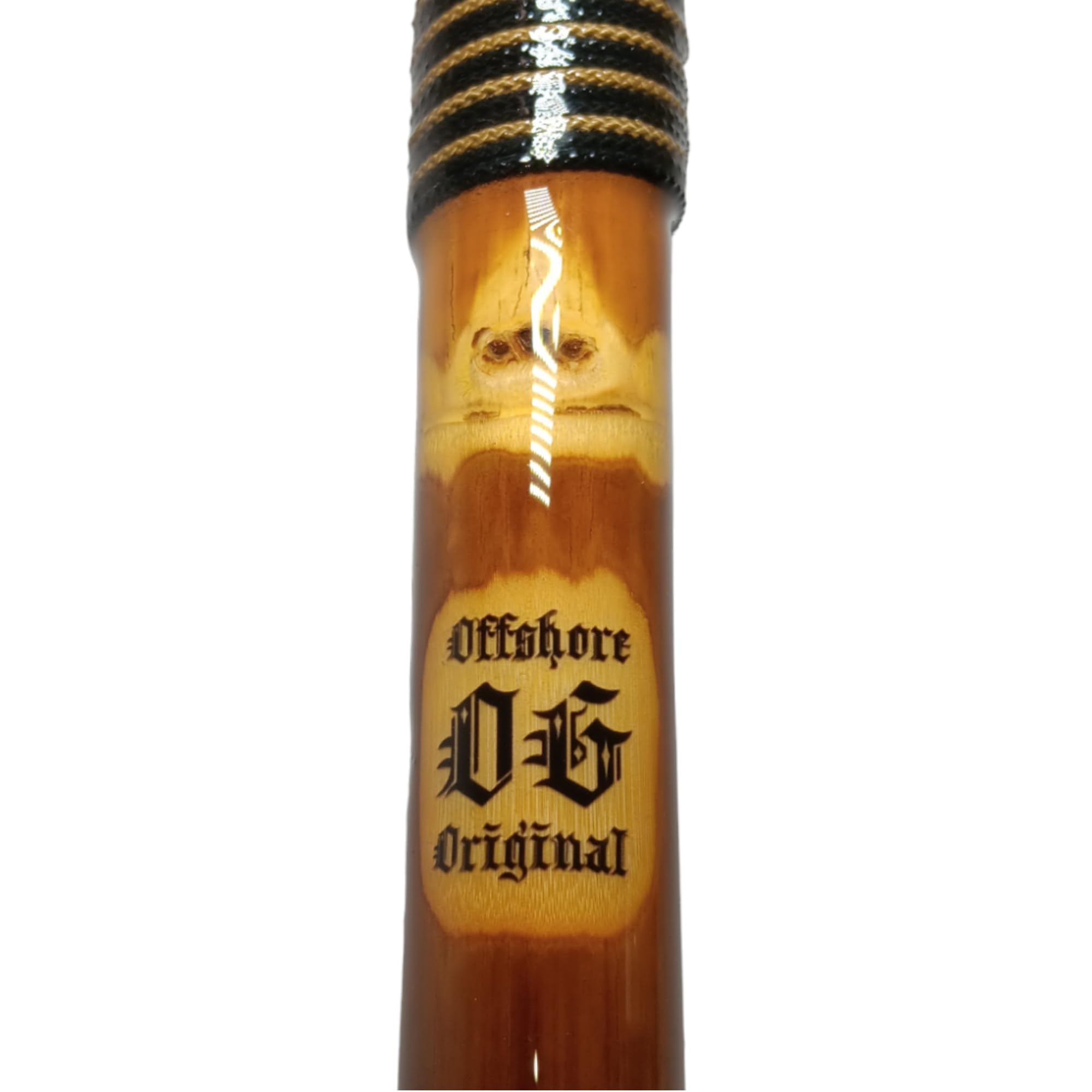 Offshore OG Authentic Calcutta Bambus-Angel-Gaff (Offshore OG, Schnur: Schwarz/Hellbraun, Haken: Messing-Finish, 91 cm)