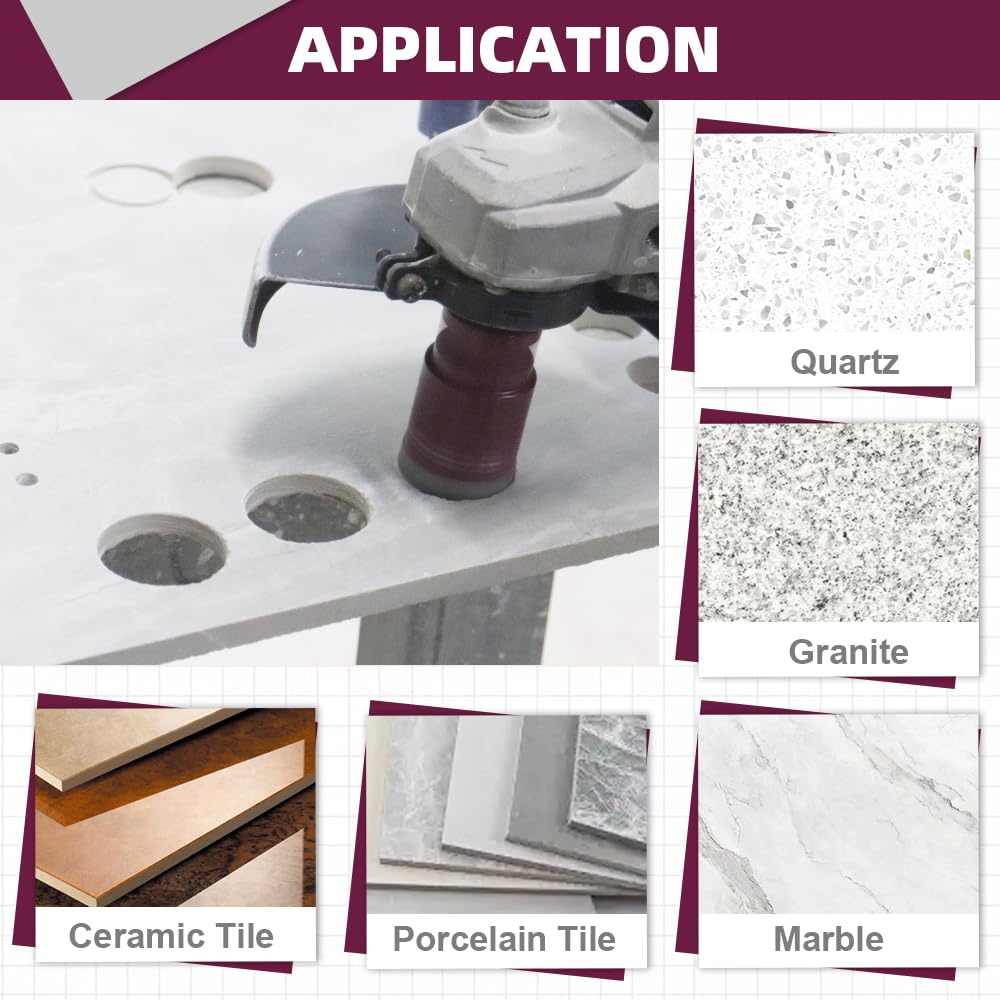 Punte Diamantate Per Gres Porcellanato E Marmo - 2 Pezzi Da 6mm Con Filettatura M14 Per Smerigliatrice - Foto 14