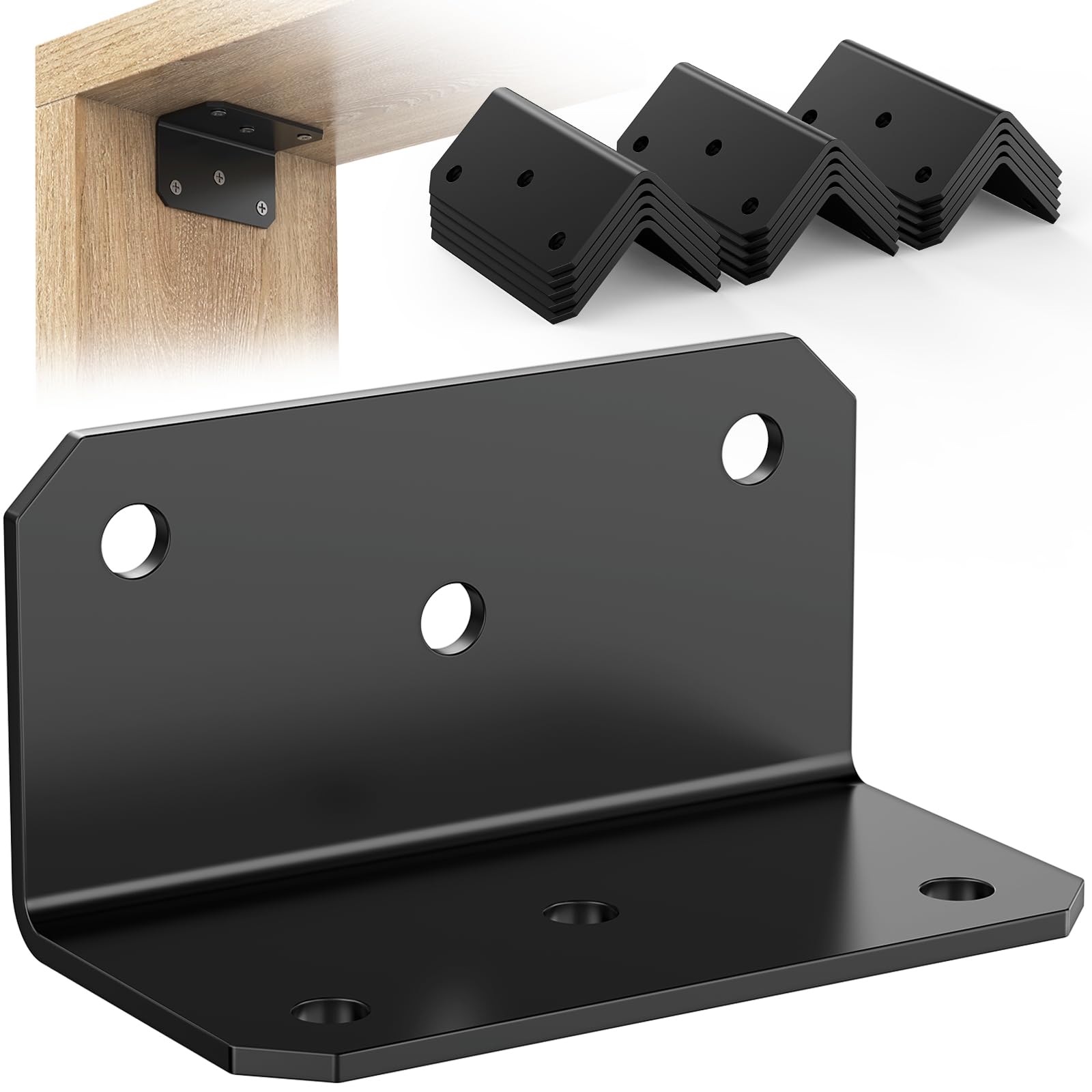 15 staffe angolari a L, 10,2 x 5,1 x 5,1 cm, zincate, medie, in ferro, resistenti, con angolo a L, staffe di fissaggio per giunti, viti per mensole in legno, mobili, armadi, telai, recinzioni