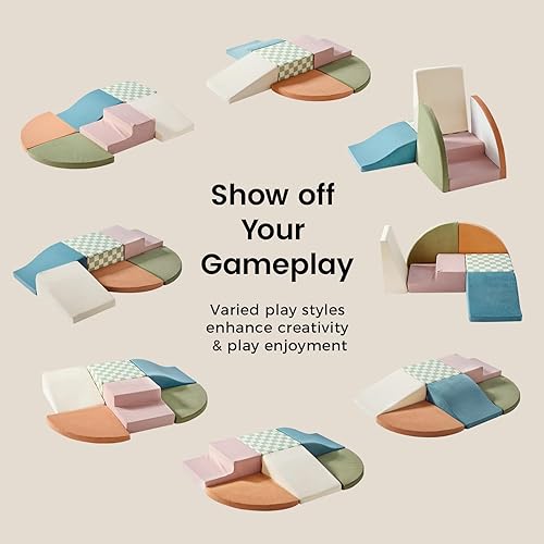 Miniatura 5 de Tiny Land Bloques de escalada de espuma suave para niños pequeños, 6 piezas de bloques de escalada de espuma para bebés, juguetes de escalada en el
