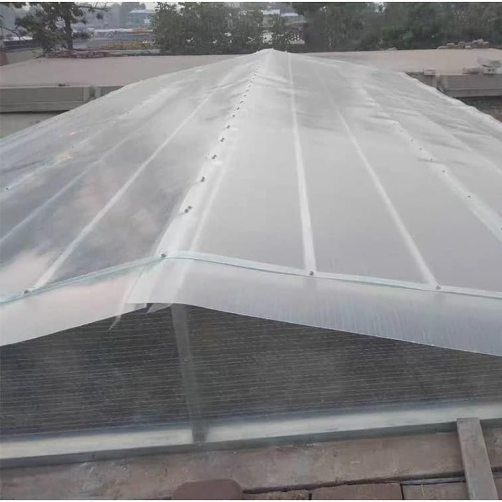 Paneles de techo de policarbonato corrugado transparente de 0,8 mm, panel de repuesto ideal para techos de cobertizos de jardín (0,5 x 1 m)