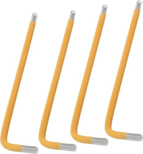 Juego de llaves Allen de extremo de bola naranja de 0.197 in, 25 ángulos, 4 piezas