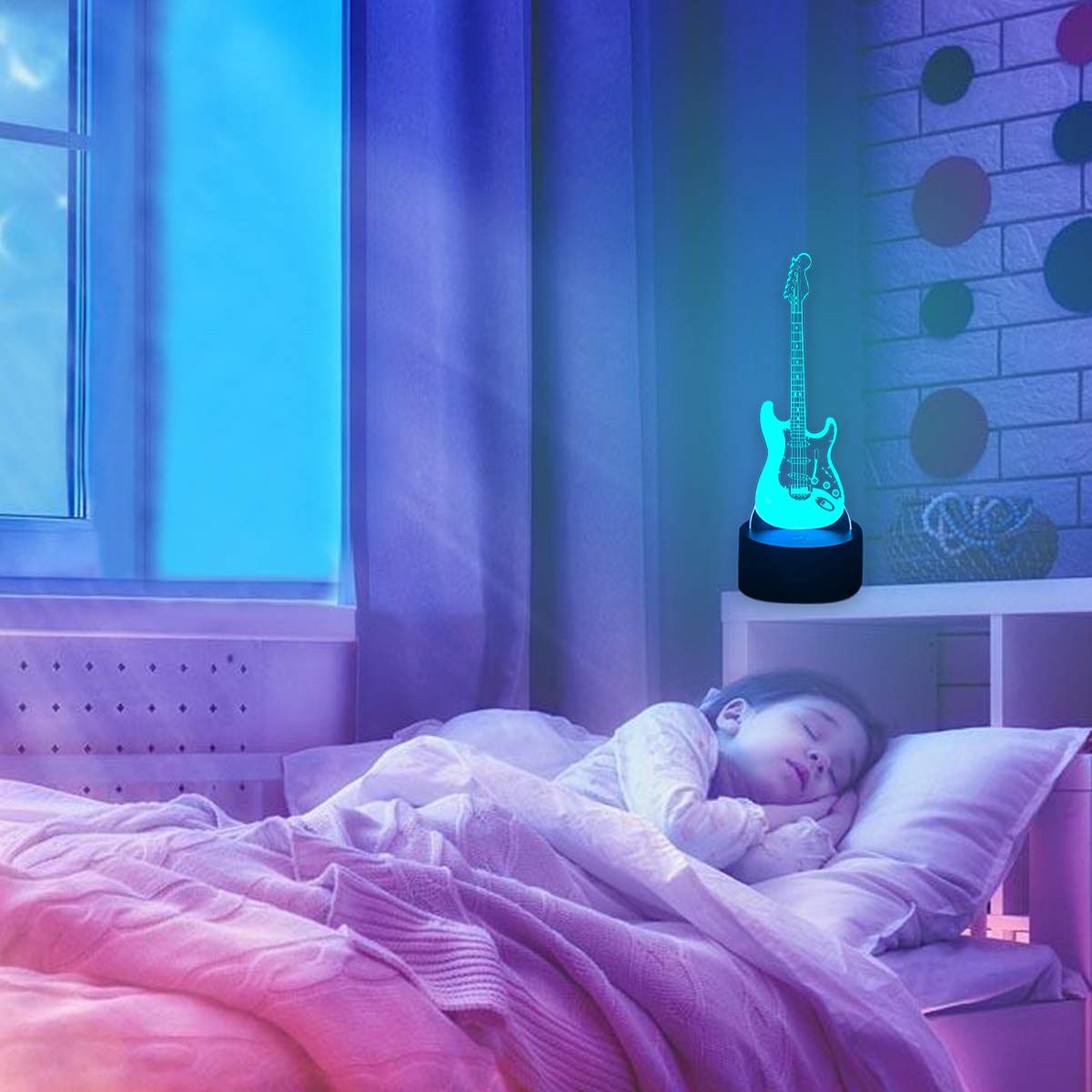 YTDZLTD Illusione Ottica 3D Riccio Lampada Luce Notturna 7 Colori Mutevoli USB Potere Toccare Cambiare LED Lampada da Tavolo Bambini Compleanno Natale Regalo