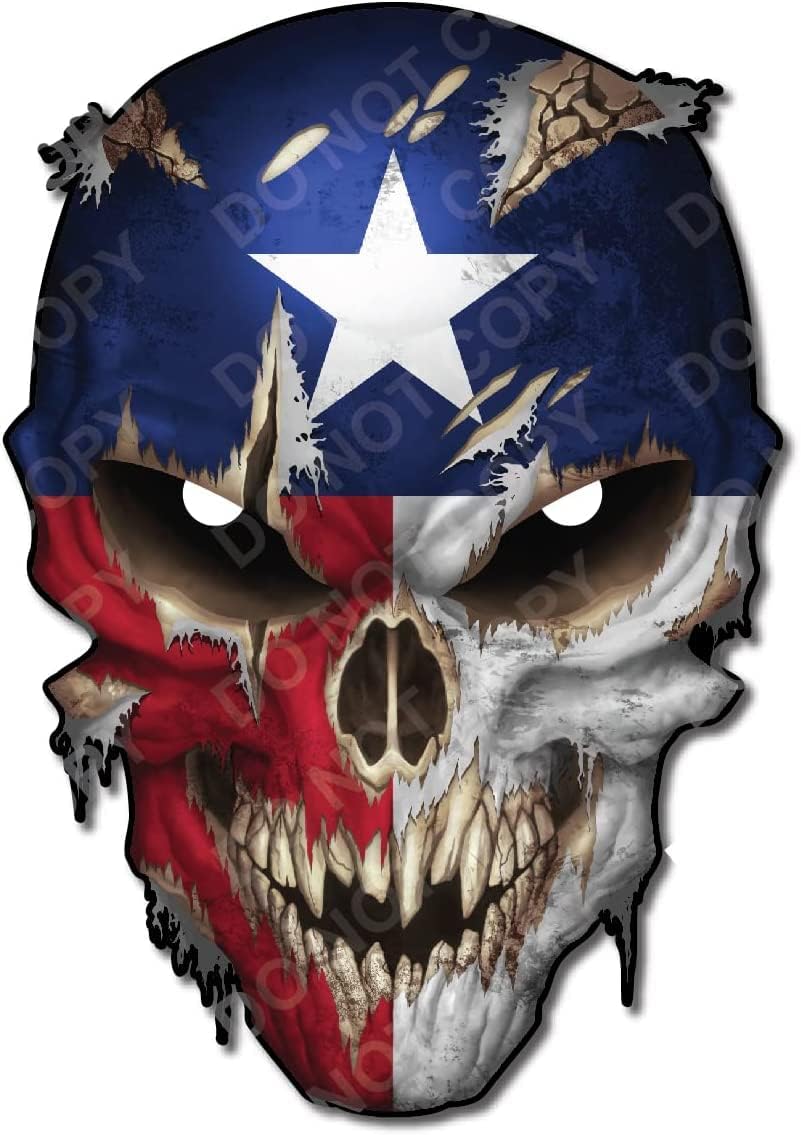 Decals by Haley Texas State Flag Star Skull Decal with