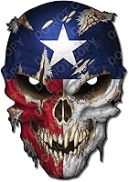 Vista 6 de Calcomanía de calavera – Calcomanías de calavera prémium para camiones y automóviles – Calcomanías de bandera estadounidense con calavera roja