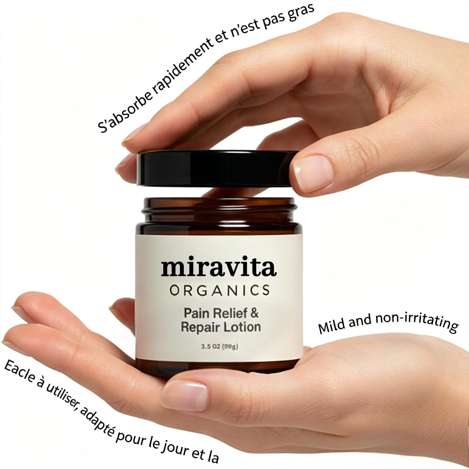 Miravita - Éliminez Les Douleurs Nerveuses de l'Intérieur, 2026 Miravita Creme Neuropathie, avec Arnica Montana, Camomille, Huile d'Hélichryse, Butte de Karité, Ingrédients Naturels (1 bouteille) - 4